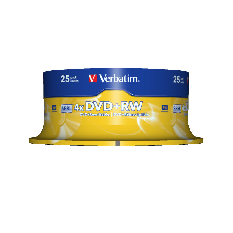 Produktbild för Verbatim DVD+RW Matt Silver 4,7 GB 25 styck