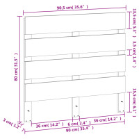 Produktbild för Huvudgavel vaxbrun 90 cm massiv furu