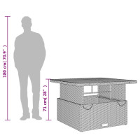 Produktbild för Trädgårdsbord grå 110x110x71 cm konstrotting och akaciaträ