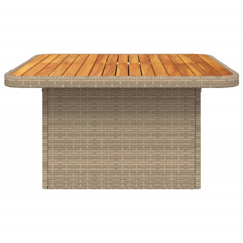 Produktbild för Trädgårdsbord beige 80x80x71 cm konstrotting och akaciaträ