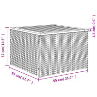 Produktbild för Trädgårdsbord grå 55x55x37 cm konstrotting och akaciaträ