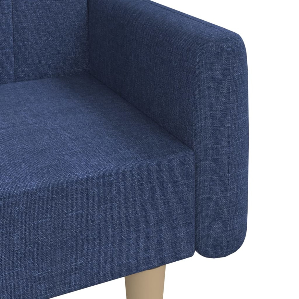 Produktbild för Bäddsoffa 2-sits blå tyg