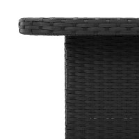 Produktbild för Trädgårdsbord svart 110x110x71 cm konstrotting och akaciaträ