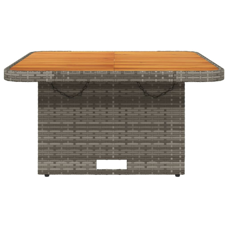 Produktbild för Trädgårdsbord grå 80x80x71 cm konstrotting och akaciaträ