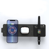 Produktbild för 4smarts UltiMag Lucid Triplefold 15W Hörlurar, Smartphone, Smartwatch Svart ﻿DC, USB Trådlös laddning inomhus