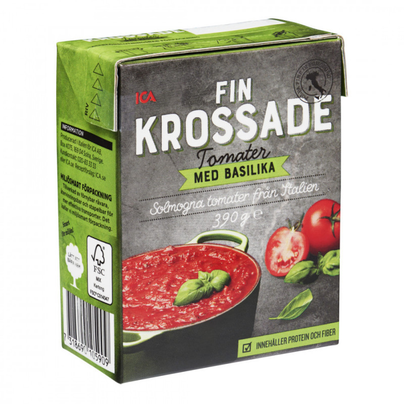 Produktbild för Finkrossade Tomater Basilika (Utgånget datum)
