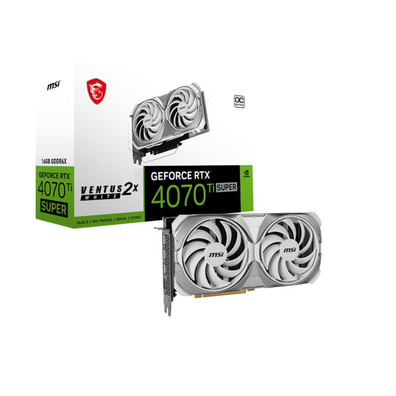 Produktbild för MSI GeForce RTX 4070 Ti SUPER 16G VENTUS 2X WHITE OC NVIDIA 16 GB GDDR6X