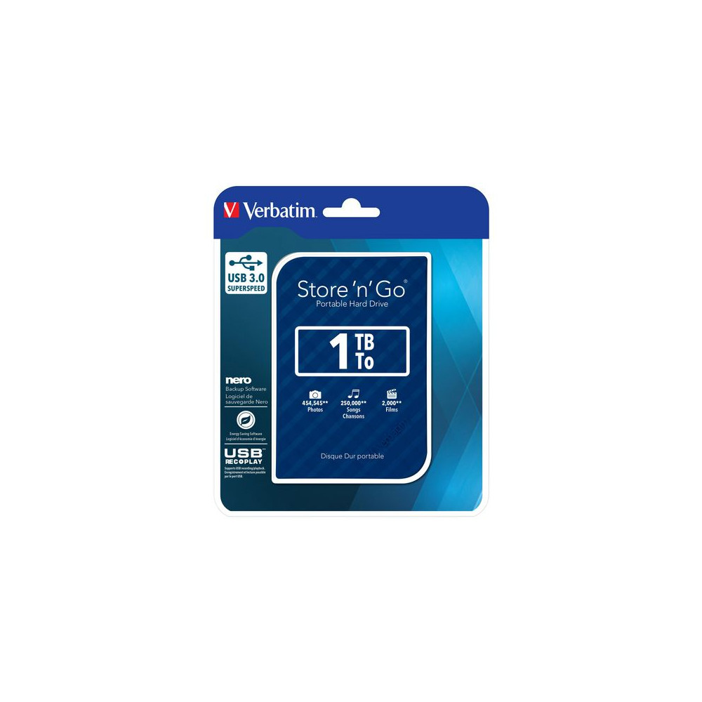 Produktbild för HDD Ext. VERBATIM 2.5' 3.0 1TB Blå