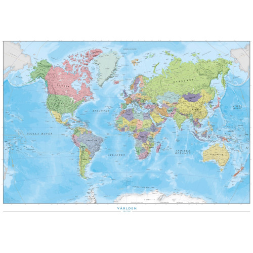 NORSTEDTS Världen Politisk Väggkarta 1:40 milj i tub : Skala 1:40 milj