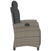 Produktbild för Justerbar trädgårdsstol med fotstöd grå konstrotting
