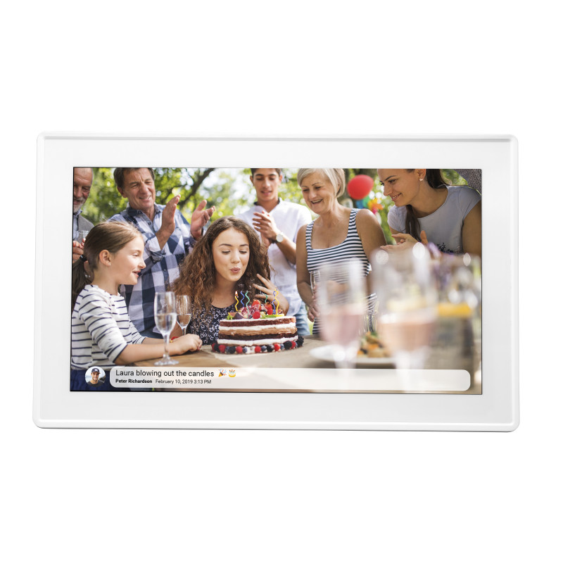Produktbild för Denver PFF-1514W digitala fotoramar Vit 39,6 cm (15.6") Pekskärm Wi-Fi