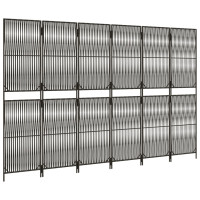 Miniatyr av produktbild för Rumsavdelare 6 paneler grå konstrottning