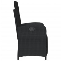 Produktbild för Justerbar trädgårdsstol med fotstöd svart konstrotting