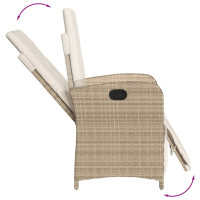Produktbild för Matgrupp för trädgården med dynor 5 delar beige konstrotting