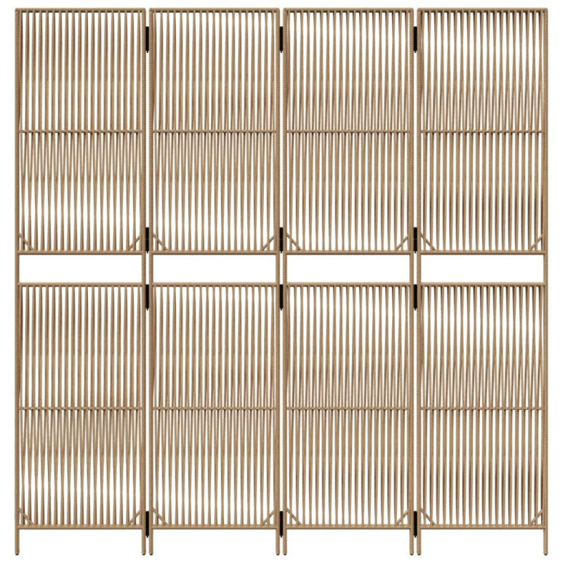 Produktbild för Rumsavdelare 4 paneler beige konstrottning