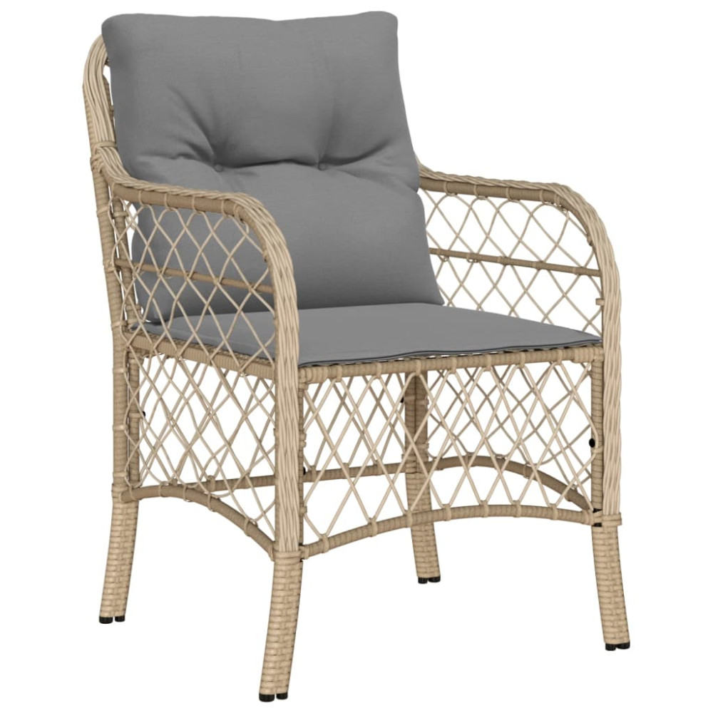 Produktbild för Matgrupp för trädgården med dynor 5 delar mixbeige konstrotting