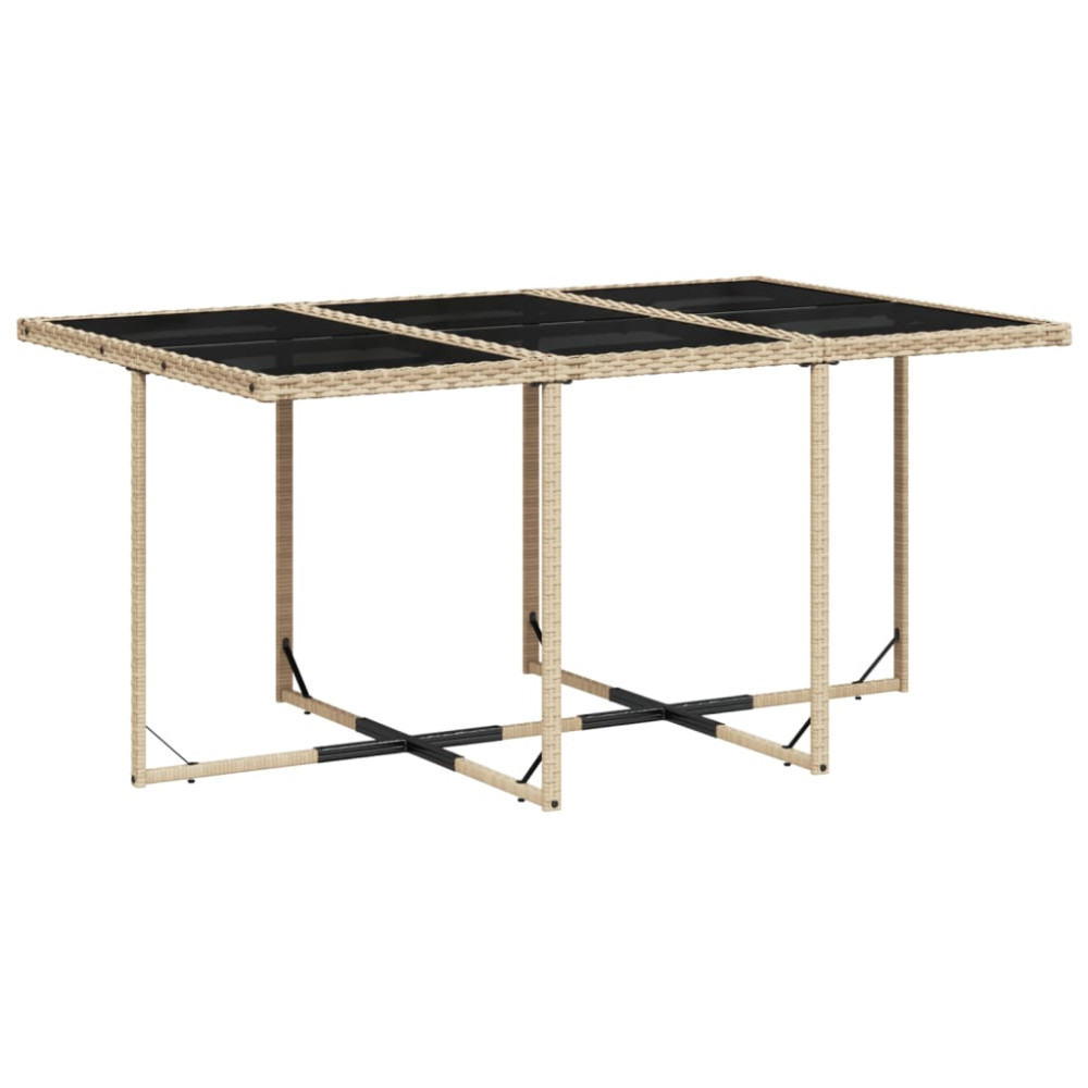 Produktbild för Matgrupp för trädgården med dynor 7 delar mixbeige konstrotting