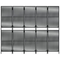 Produktbild för Rumsavdelare 5 paneler svart konstrottning