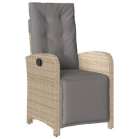 Produktbild för Matgrupp för trädgården med dynor 5 delar beige konstrotting