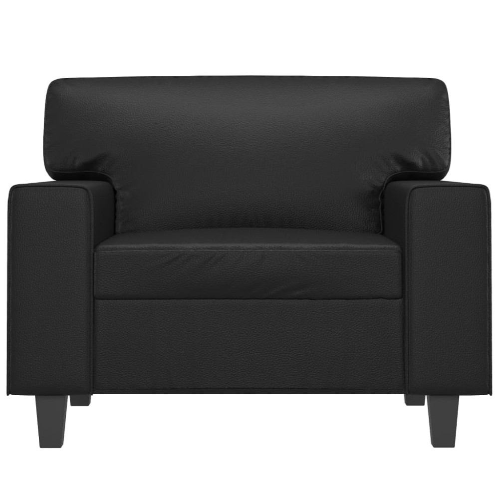Produktbild för Fåtölj svart 60 cm konstläder