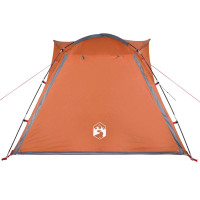 Miniatyr av produktbild för Campingtält 4 personer grå och orange snabbrest vattentätt
