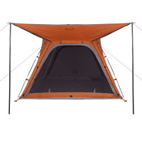 Miniatyr av produktbild för Campingtält 4 personer grå och orange snabbrest vattentätt