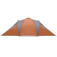 Miniatyr av produktbild för Campingtält 6 personer grå och orange vattentätt