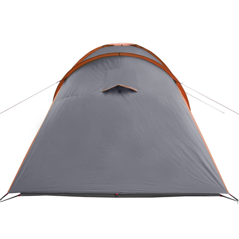 Produktbild för Campingtält 6 personer grå och orange vattentätt