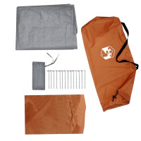Miniatyr av produktbild för Campingtält 1 person grå och orange vattentätt