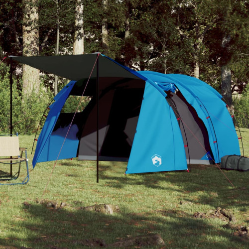 vidaXL Campingtält 4 personer blå 420x260x153 cm 185T taft