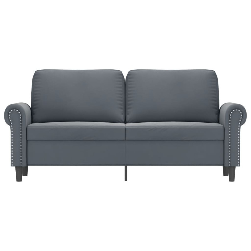 Produktbild för Soffa 2-sits mörkgrå 140 cm sammet
