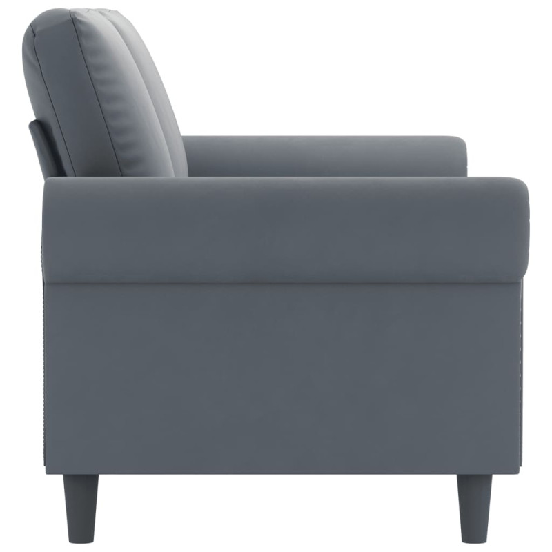 Produktbild för Soffa 2-sits mörkgrå 140 cm sammet