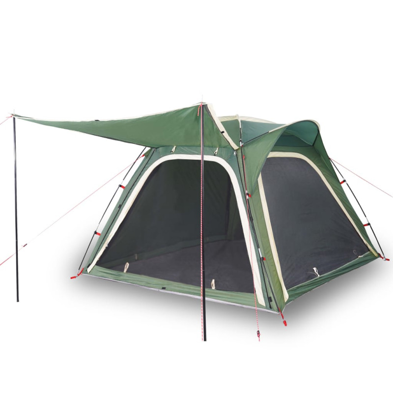 Produktbild för Campingtält 4 personer grön snabbrest vattentätt