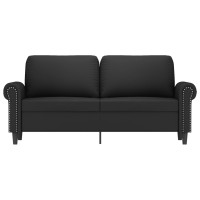 Produktbild för Soffa 2-sits svart 140 cm sammet