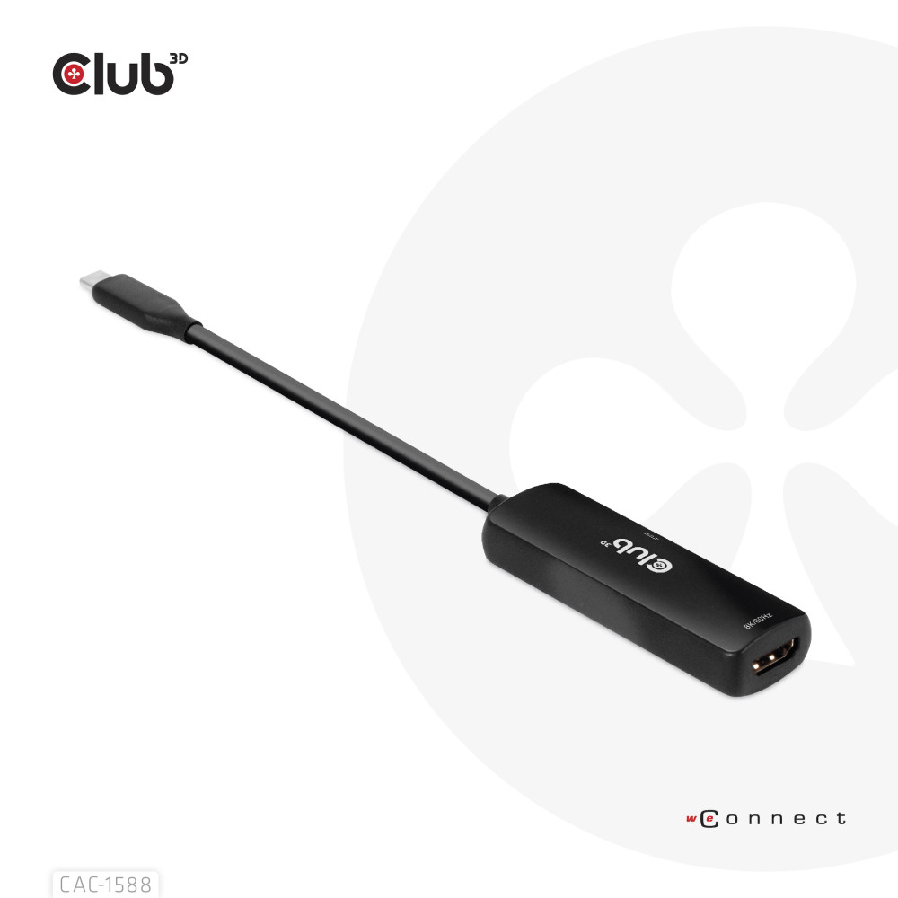 Produktbild för CLUB3D CAC-1588 videokabeladapter 0,17 m USB Type-C HDMI Svart