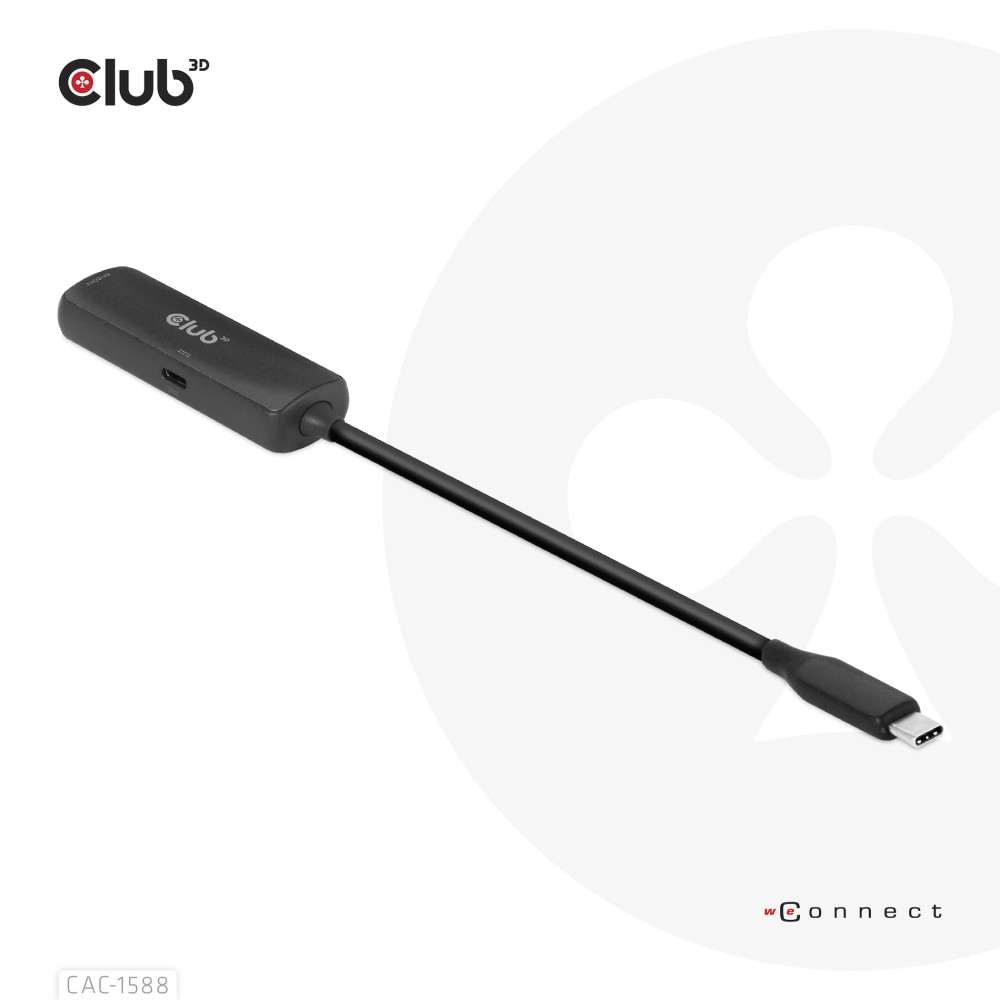 Produktbild för CLUB3D CAC-1588 videokabeladapter 0,17 m USB Type-C HDMI Svart