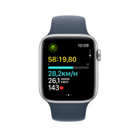 Produktbild för Apple Watch SE OLED 44 mm Digital 368 x 448 pixlar Pekskärm Silver Wi-Fi GPS