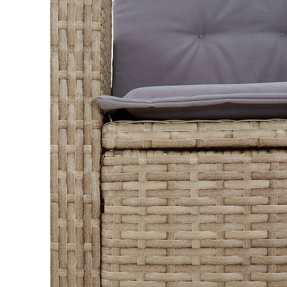 Produktbild för Matgrupp för trädgården med dynor 5 delar mixbeige konstrotting