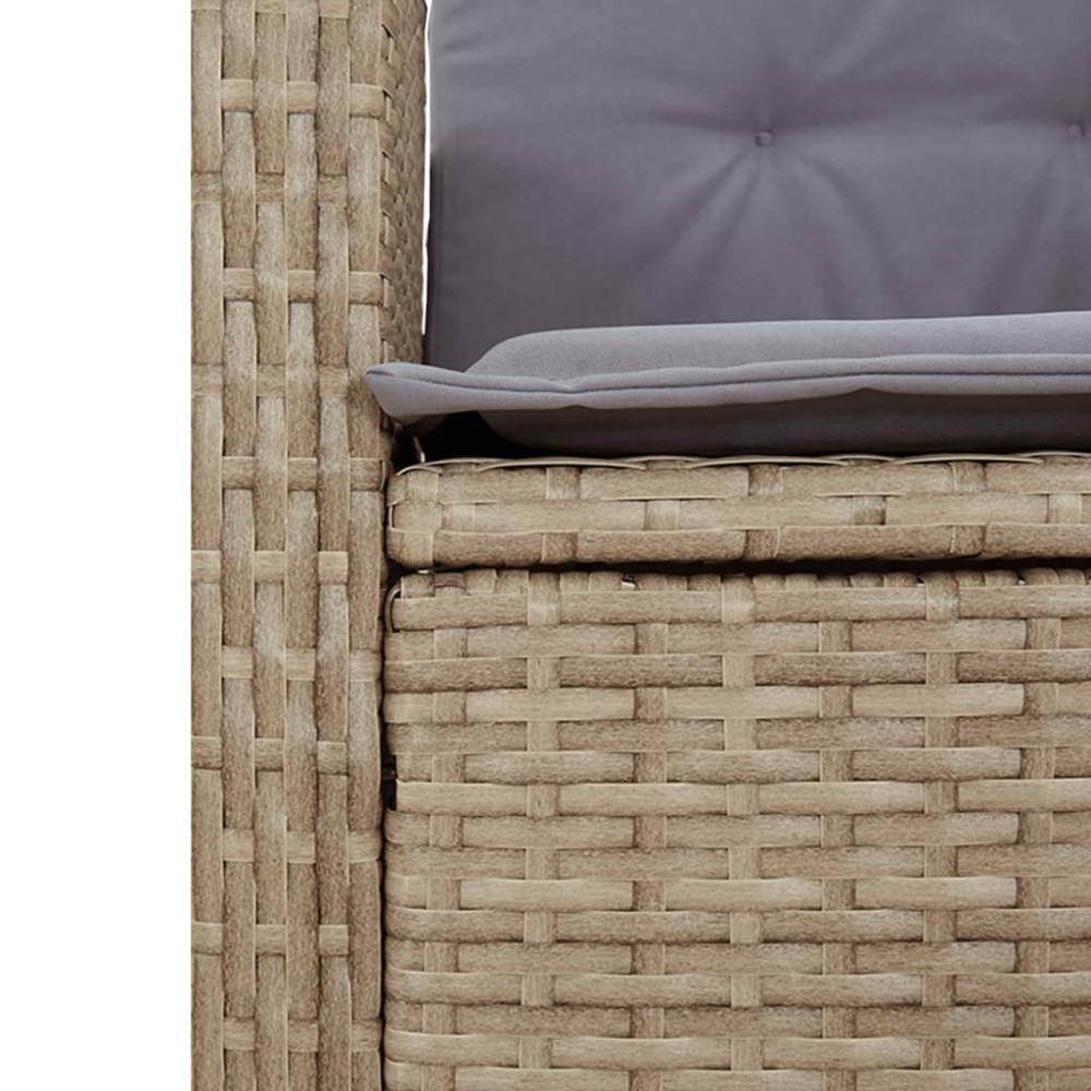 Produktbild för Matgrupp för trädgården med dynor 5 delar mixbeige konstrotting