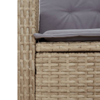 Produktbild för Matgrupp för trädgården med dynor 5 delar mixbeige konstrotting