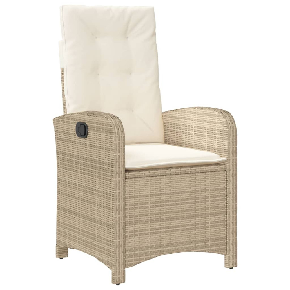 Produktbild för Matgrupp för trädgården med dynor 5 delar beige konstrotting