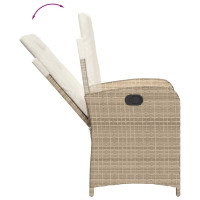 Produktbild för Matgrupp för trädgården med dynor 5 delar beige konstrotting