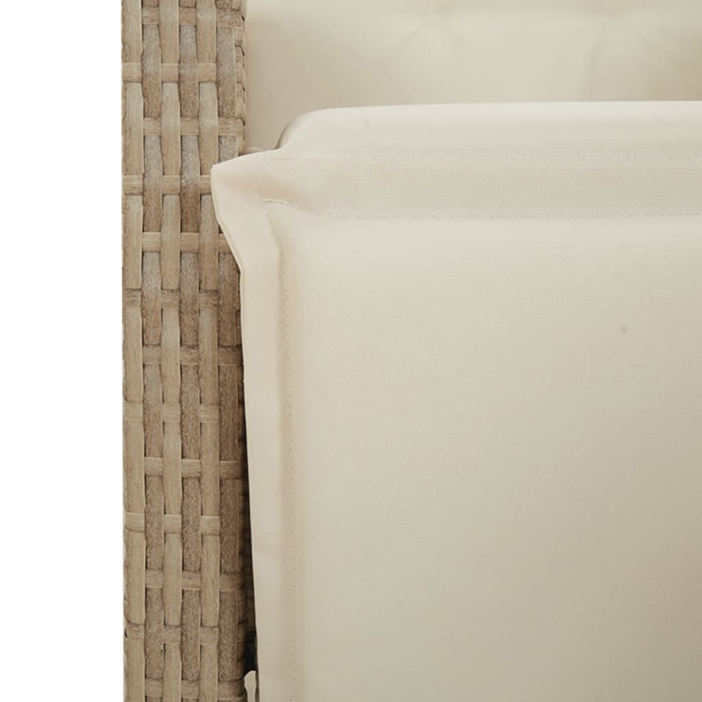 Produktbild för Matgrupp för trädgården med dynor 5 delar beige konstrotting