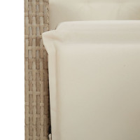 Produktbild för Matgrupp för trädgården med dynor 5 delar beige konstrotting