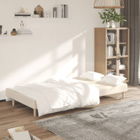 Produktbild för Bäddsoffa 2-sits gräddvit tyg
