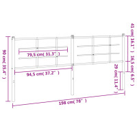 Produktbild för Huvudgavel metall vit 193 cm