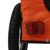 Miniatyr av produktbild för Cykelvagn för djur orange och svart oxfordtyg och järn
