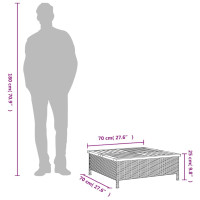 Produktbild för Skydd för parasollfot 70x70x25 cm konstrottning och akacia