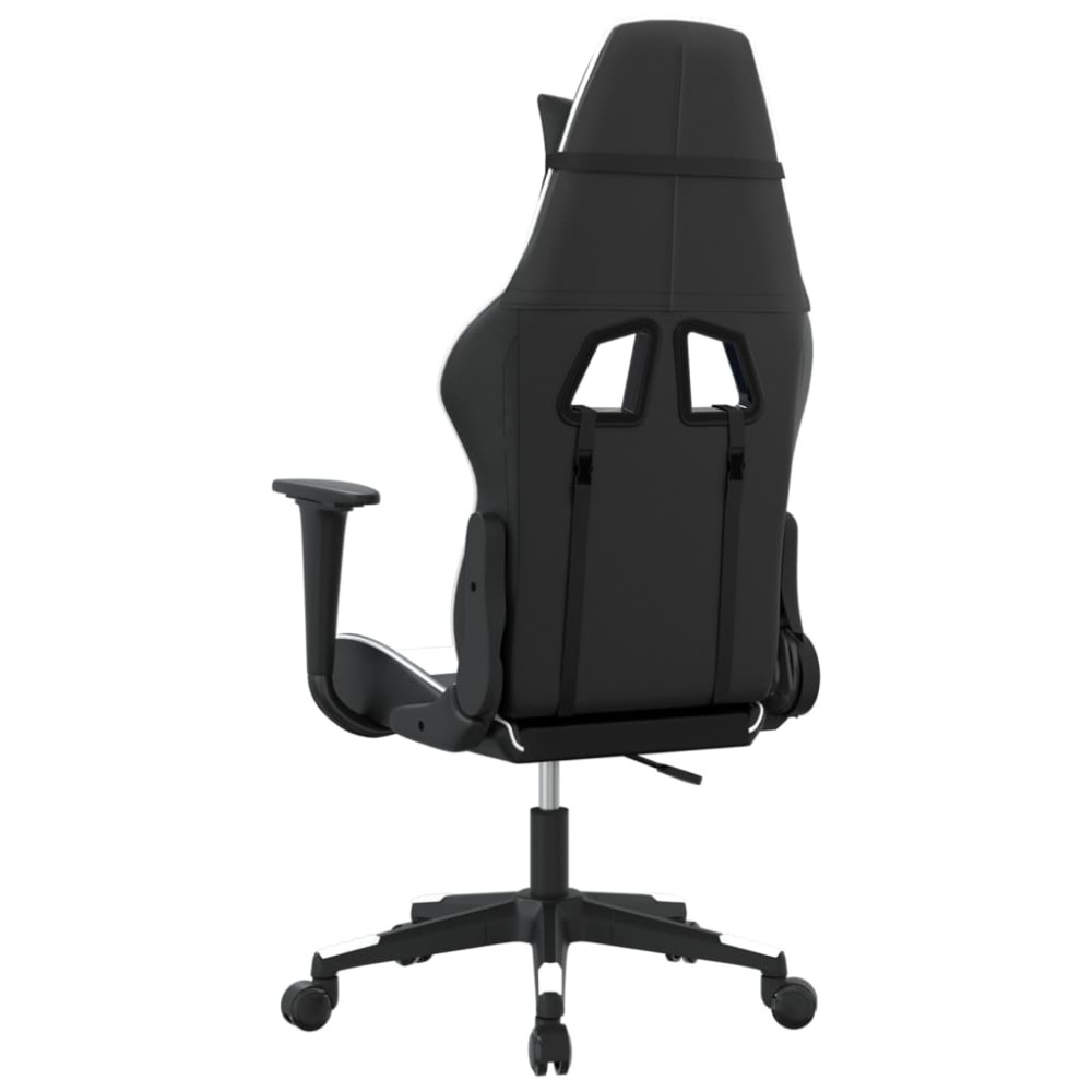 Produktbild för Gamingstol svart och vit konstläder