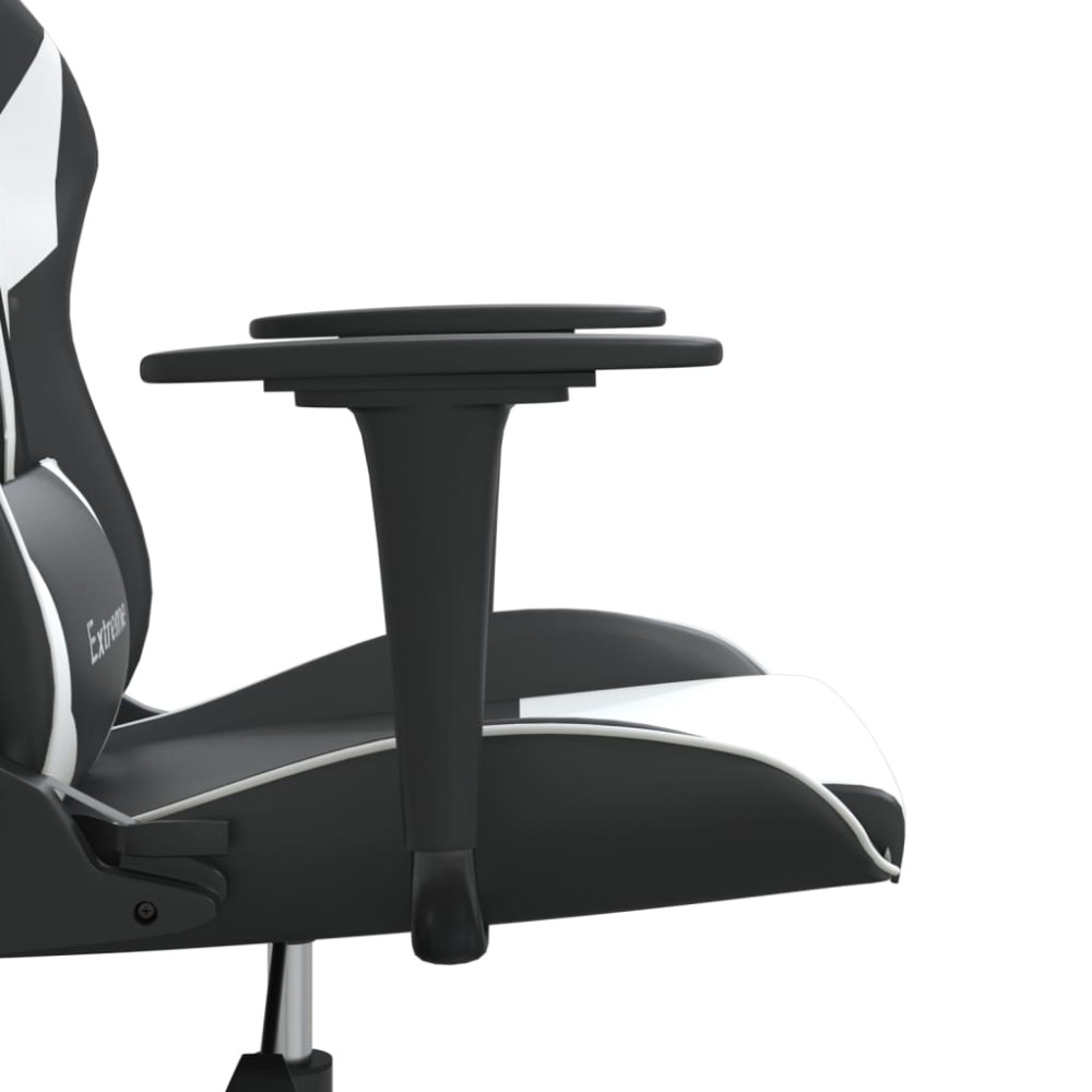 Produktbild för Gamingstol svart och vit konstläder